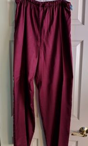 Maroon drawstring silk dress oants